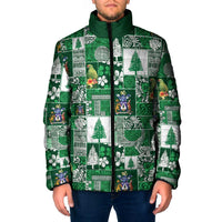 Norfolk Island Meri Krismas Padded Jacket Pacific Patchwork Xmas Vibes - Polynesian Pride