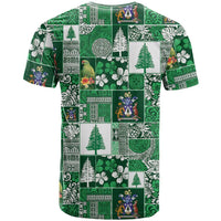 Norfolk Island Meri Krismas T Shirt Pacific Patchwork Xmas Vibes LT9 - Polynesian Pride