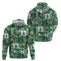 Norfolk Island Meri Krismas Zip Hoodie Pacific Patchwork Xmas Vibes LT9 - Polynesian Pride