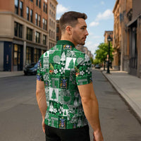 Norfolk Island Meri Krismas Zipper Polo Shirt Pacific Patchwork Xmas Vibes - Polynesian Pride