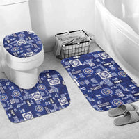 Northern Mariana Islands Magof Nochebuena Bathroom Set Pacific Patchwork Xmas Vibes LT9 Mat Set Only (3 pcs) One Size Blue - Polynesian Pride