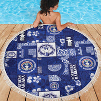 Northern Mariana Islands Magof Nochebuena Beach Blanket Pacific Patchwork Xmas Vibes - Polynesian Pride