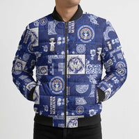 Northern Mariana Islands Magof Nochebuena Bomber Puffer Jacket Pacific Patchwork Xmas Vibes LT9 - Polynesian Pride