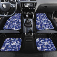 Northern Mariana Islands Magof Nochebuena Car Mats Pacific Patchwork Xmas Vibes LT9 Set 4pcs Blue - Polynesian Pride
