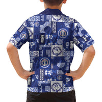 Northern Mariana Islands Magof Nochebuena Family Matching Off Shoulder Maxi Dress and Hawaiian Shirt Pacific Patchwork Xmas Vibes - Polynesian Pride