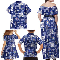 Northern Mariana Islands Magof Nochebuena Family Matching Off Shoulder Maxi Dress and Hawaiian Shirt Pacific Patchwork Xmas Vibes - Polynesian Pride