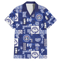 Northern Mariana Islands Magof Nochebuena Family Matching Off Shoulder Maxi Dress and Hawaiian Shirt Pacific Patchwork Xmas Vibes - Polynesian Pride