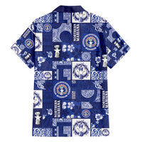 Northern Mariana Islands Magof Nochebuena Family Matching Off Shoulder Short Dress and Hawaiian Shirt Pacific Patchwork Xmas Vibes - Polynesian Pride