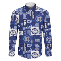 Northern Mariana Islands Magof Nochebuena Family Matching Off Shoulder Short Dress and Hawaiian Shirt Pacific Patchwork Xmas Vibes - Polynesian Pride