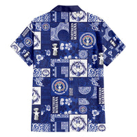 Northern Mariana Islands Magof Nochebuena Family Matching Short Sleeve Bodycon Dress and Hawaiian Shirt Pacific Patchwork Xmas Vibes - Polynesian Pride
