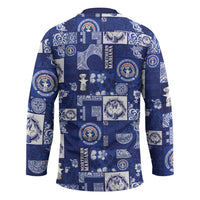 Northern Mariana Islands Magof Nochebuena Hockey Jersey Pacific Patchwork Xmas Vibes - Polynesian Pride