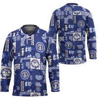 Northern Mariana Islands Magof Nochebuena Hockey Jersey Pacific Patchwork Xmas Vibes - Polynesian Pride