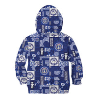 Northern Mariana Islands Magof Nochebuena Kid Hoodie Pacific Patchwork Xmas Vibes LT9 - Polynesian Pride