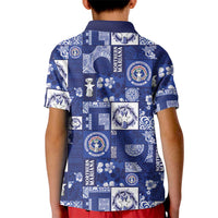 Northern Mariana Islands Magof Nochebuena Kid Polo Shirt Pacific Patchwork Xmas Vibes LT9 - Polynesian Pride