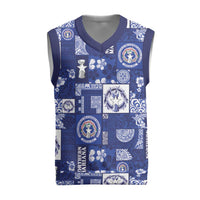 Northern Mariana Islands Magof Nochebuena Christmas Knitted V-Neck Vest Pacific Patchwork Xmas Vibes - Polynesian Pride