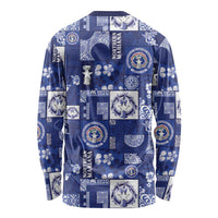 Northern Mariana Islands Magof Nochebuena Long Sleeve Shirt Pacific Patchwork Xmas Vibes LT9 - Polynesian Pride