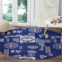 Northern Mariana Islands Magof Nochebuena Round Carpet Pacific Patchwork Xmas Vibes LT9 - Polynesian Pride