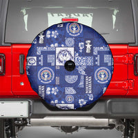 Northern Mariana Islands Magof Nochebuena Spare Tire Cover Pacific Patchwork Xmas Vibes - Polynesian Pride