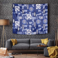 Northern Mariana Islands Magof Nochebuena Tapestry Pacific Patchwork Xmas Vibes LT9 Blue - Polynesian Pride