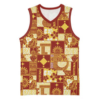 Rotuma Faiakse'ea 'e Kirisimasi Basketball Jersey Pacific Patchwork Xmas Vibes LT9 Unisex Red - Polynesian Pride