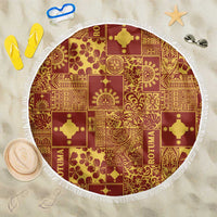 Rotuma Faiakse'ea 'e Kirisimasi Beach Blanket Pacific Patchwork Xmas Vibes - Polynesian Pride