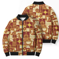 Rotuma Faiakse'ea 'e Kirisimasi Bomber Puffer Jacket Pacific Patchwork Xmas Vibes LT9 - Polynesian Pride
