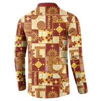Rotuma Faiakse'ea 'e Kirisimasi Button Sweatshirt Pacific Patchwork Xmas Vibes LT9 - Polynesian Pride