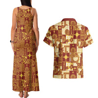 Rotuma Faiakse'ea 'e Kirisimasi Couples Matching Tank Maxi Dress and Hawaiian Shirt Pacific Patchwork Xmas Vibes LT9 - Polynesian Pride