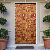 Rotuma Faiakse'ea 'e Kirisimasi Door Cover Pacific Patchwork Xmas Vibes LT9 Red - Polynesian Pride