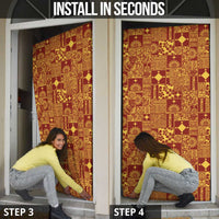 Rotuma Faiakse'ea 'e Kirisimasi Door Cover Pacific Patchwork Xmas Vibes LT9 - Polynesian Pride