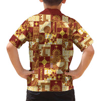 Rotuma Faiakse'ea 'e Kirisimasi Family Matching Long Sleeve Bodycon Dress and Hawaiian Shirt Pacific Patchwork Xmas Vibes - Polynesian Pride