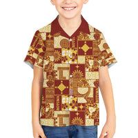 Rotuma Faiakse'ea 'e Kirisimasi Family Matching Long Sleeve Bodycon Dress and Hawaiian Shirt Pacific Patchwork Xmas Vibes - Polynesian Pride