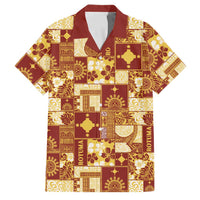 Rotuma Faiakse'ea 'e Kirisimasi Family Matching Off The Shoulder Long Sleeve Dress and Hawaiian Shirt Pacific Patchwork Xmas Vibes - Polynesian Pride