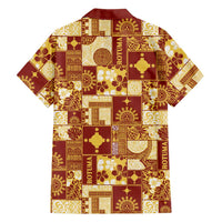 Rotuma Faiakse'ea 'e Kirisimasi Family Matching Off The Shoulder Long Sleeve Dress and Hawaiian Shirt Pacific Patchwork Xmas Vibes - Polynesian Pride