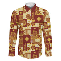 Rotuma Faiakse'ea 'e Kirisimasi Family Matching Off The Shoulder Long Sleeve Dress and Hawaiian Shirt Pacific Patchwork Xmas Vibes - Polynesian Pride