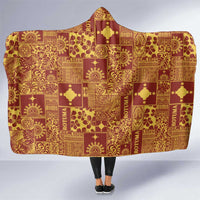 Rotuma Faiakse'ea 'e Kirisimasi Hooded Blanket Pacific Patchwork Xmas Vibes LT9 One Size Red - Polynesian Pride