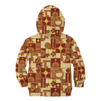 Rotuma Faiakse'ea 'e Kirisimasi Kid Hoodie Pacific Patchwork Xmas Vibes - Polynesian Pride
