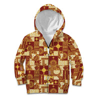 Rotuma Faiakse'ea 'e Kirisimasi Kid Hoodie Pacific Patchwork Xmas Vibes - Polynesian Pride