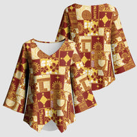 Rotuma Faiakse'ea 'e Kirisimasi Kimono Sleeve Blouse Pacific Patchwork Xmas Vibes LT9 - Polynesian Pride