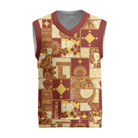 Rotuma Faiakse'ea 'e Kirisimasi Christmas Knitted V-Neck Vest Pacific Patchwork Xmas Vibes - Polynesian Pride