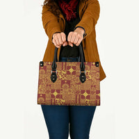Rotuma Faiakse'ea 'e Kirisimasi Leather Bag Pacific Patchwork Xmas Vibes LT9 - Polynesian Pride