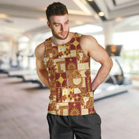 Rotuma Faiakse'ea 'e Kirisimasi Men Tank Top Pacific Patchwork Xmas Vibes LT9 Red - Polynesian Pride