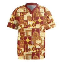 Rotuma Faiakse'ea 'e Kirisimasi Rugby Jersey Pacific Patchwork Xmas Vibes LT9 Red - Polynesian Pride