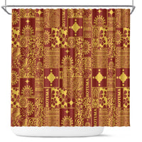 Rotuma Faiakse'ea 'e Kirisimasi Shower Curtain Pacific Patchwork Xmas Vibes - Polynesian Pride