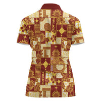 Rotuma Faiakse'ea 'e Kirisimasi Women Polo Shirt Pacific Patchwork Xmas Vibes LT9 - Polynesian Pride