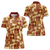 Rotuma Faiakse'ea 'e Kirisimasi Women Polo Shirt Pacific Patchwork Xmas Vibes LT9 - Polynesian Pride