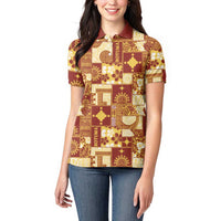 Rotuma Faiakse'ea 'e Kirisimasi Women Polo Shirt Pacific Patchwork Xmas Vibes LT9 - Polynesian Pride