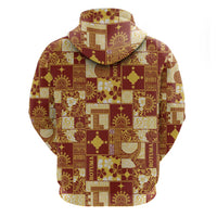 Rotuma Faiakse'ea 'e Kirisimasi Zip Hoodie Pacific Patchwork Xmas Vibes LT9 - Polynesian Pride