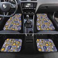 Tokelau Manuia te Kilihimahi Car Mats Pacific Patchwork Xmas Vibes LT9 Set 4pcs Blue - Polynesian Pride