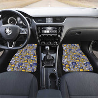 Tokelau Manuia te Kilihimahi Car Mats Pacific Patchwork Xmas Vibes LT9 Set 2pcs - Front Blue - Polynesian Pride